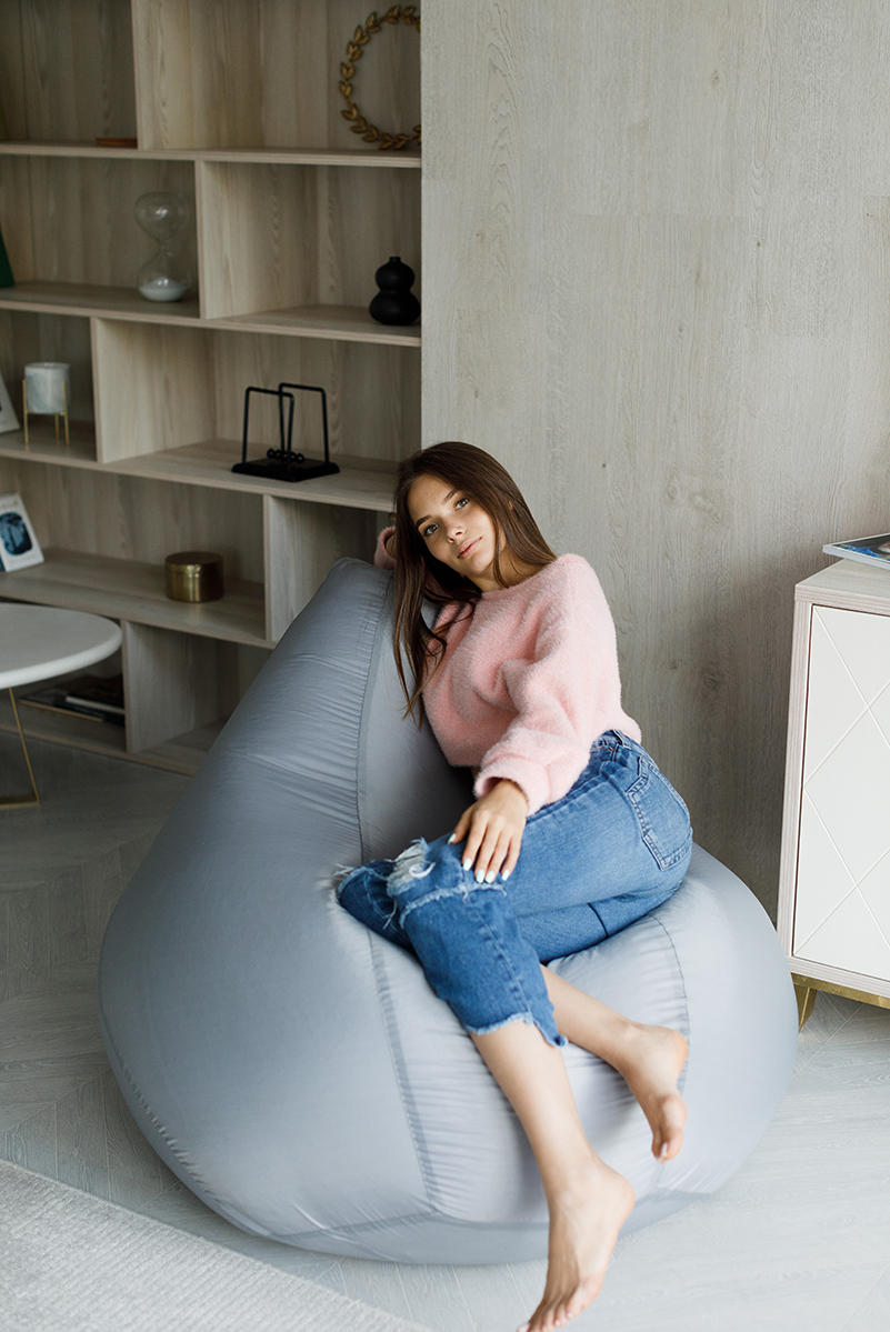 Купить Кресло Мешок Груша Серое (Оксфорд) от производителя Bean-Bag Кресло Мешок Груша Серое (Оксфорд) 2