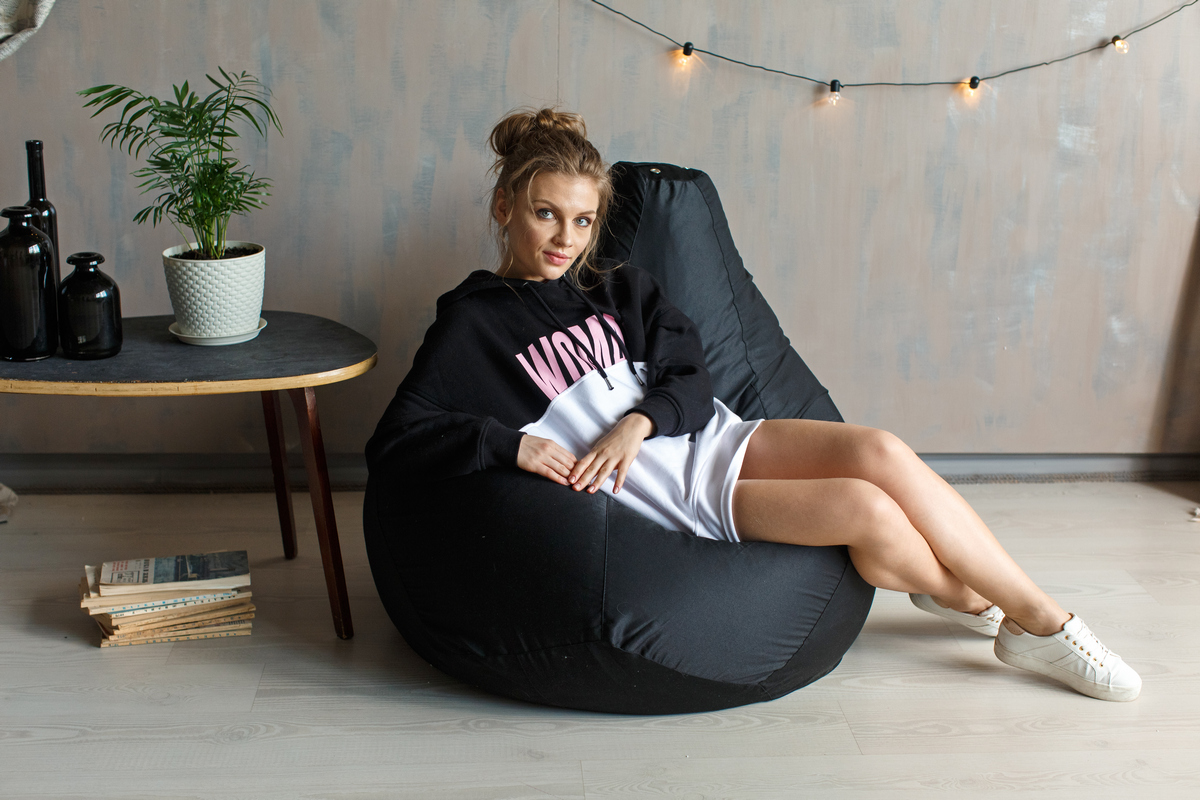 Кресло Мешок Груша Фьюжн Черное 5