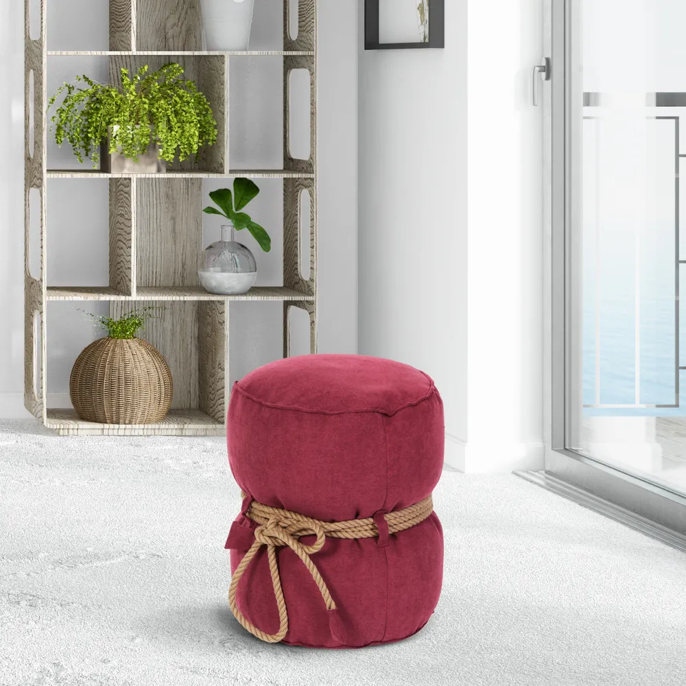 Пуф Кнехт Бордовый 5