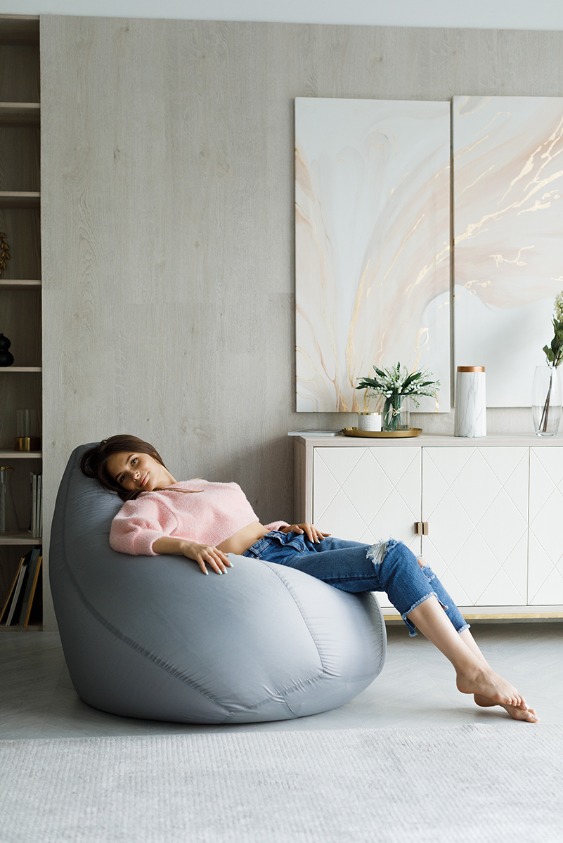 Купить Кресло Мешок Груша Серое (Оксфорд) от производителя Bean-Bag Кресло Мешок Груша Серое (Оксфорд) 4