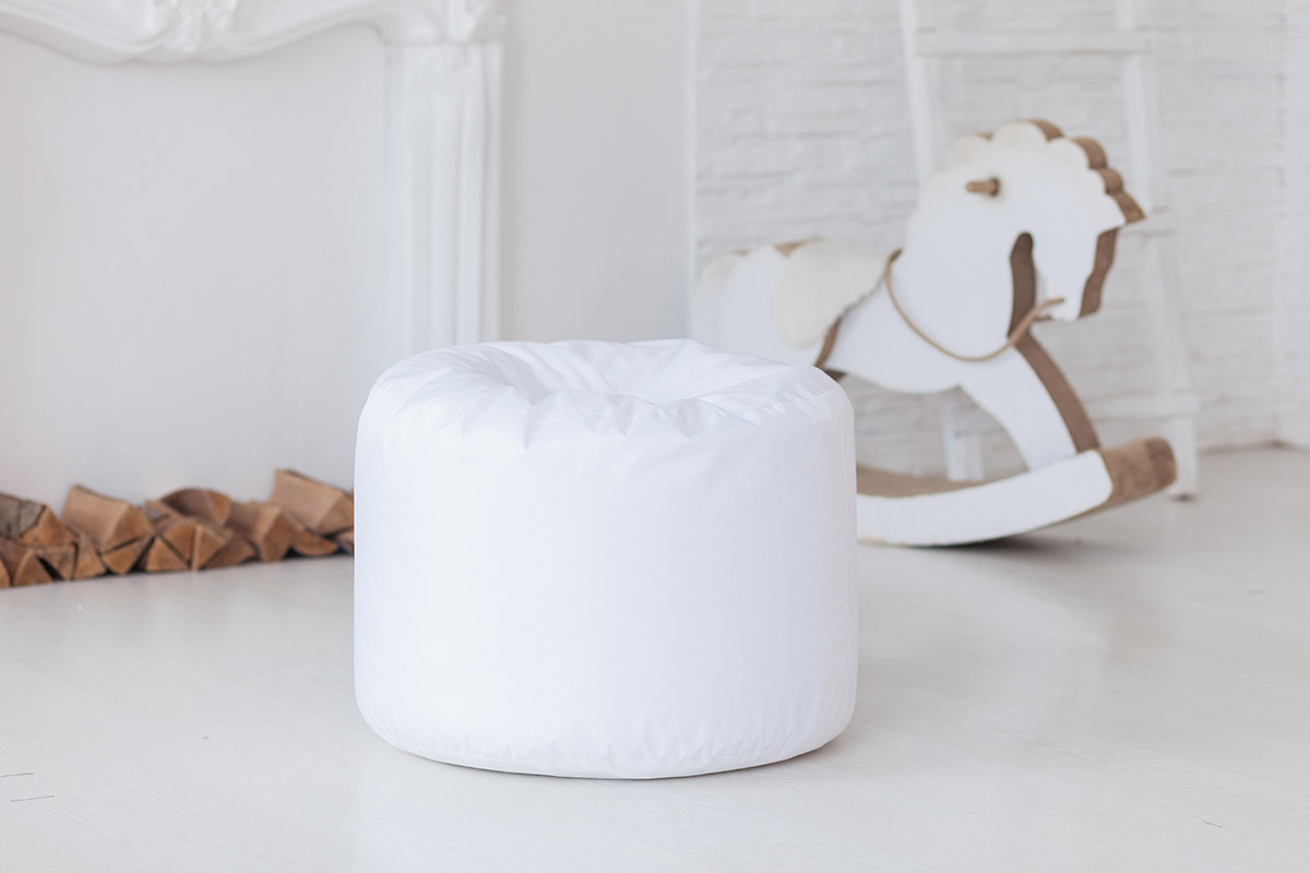 Пуфик Круг Белый Оксфорд 2