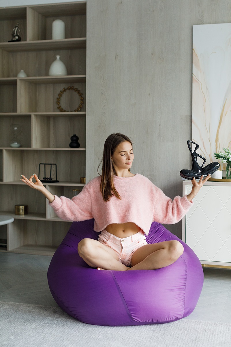 Купить Кресло Мешок Груша Фиолетовое (Оксфорд) от производителя Bean-Bag Кресло Мешок Груша Фиолетовое (Оксфорд) 3