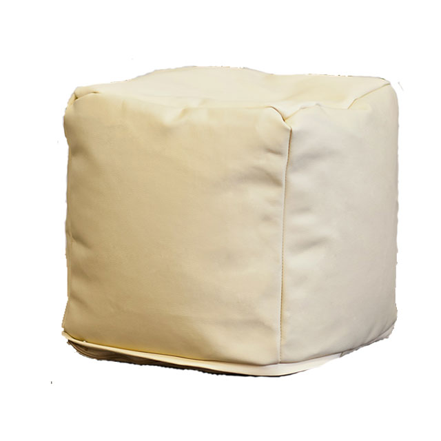 Пуфик Куб Светло-Бежевый ЭкоКожа 1