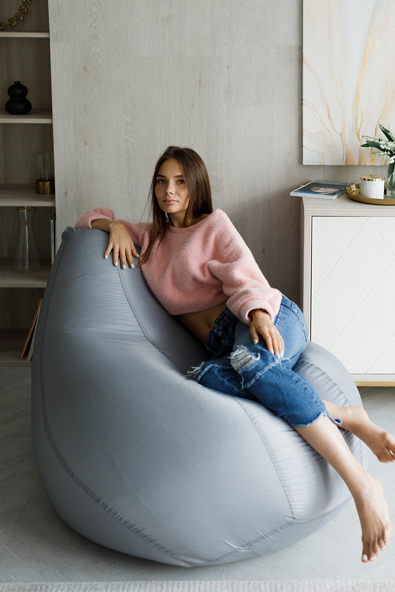 Купить Кресло Мешок Груша Серое (Оксфорд) от производителя Bean-Bag Кресло Мешок Груша Серое (Оксфорд) 3