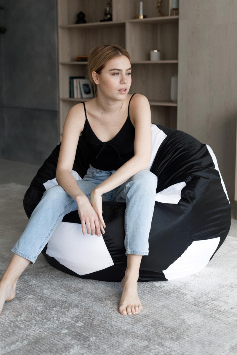 Кресло Мяч Черно-Белый Оксфорд 3