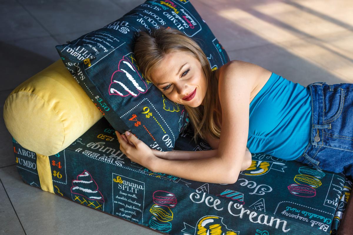 Бескаркасный Диван PuzzleBag Ice Cream L 9