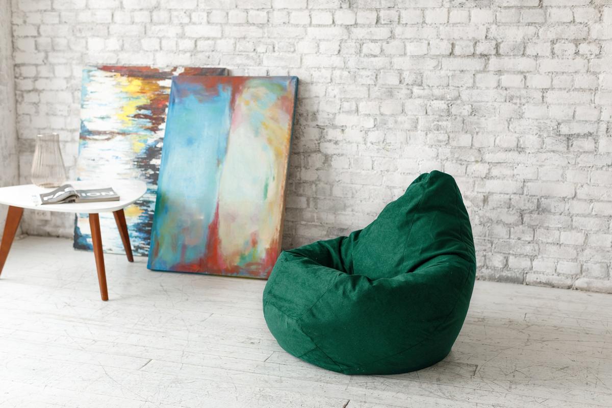 Купить Кресло Мешок Груша Зеленый Велюр от производителя Bean-Bag Кресло Мешок Груша Зеленый Велюр 4