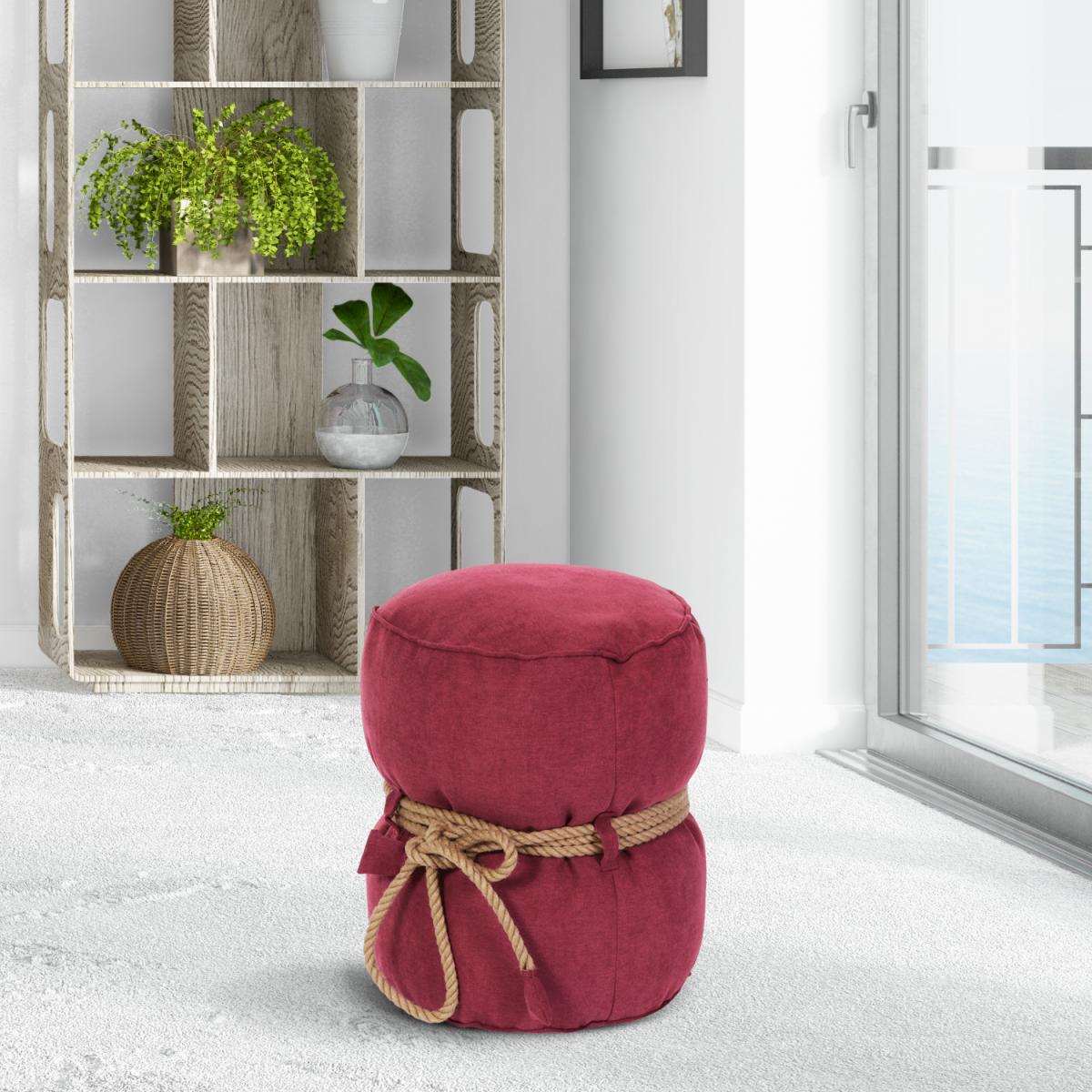 Пуф Кнехт Бордовый 8