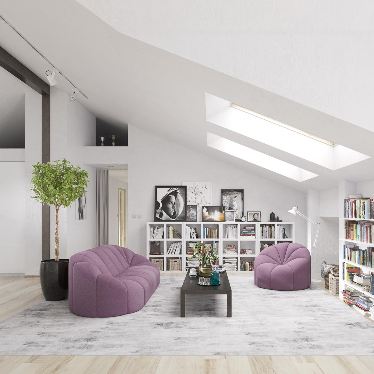 Кресло Слайс Фиолетовое 2