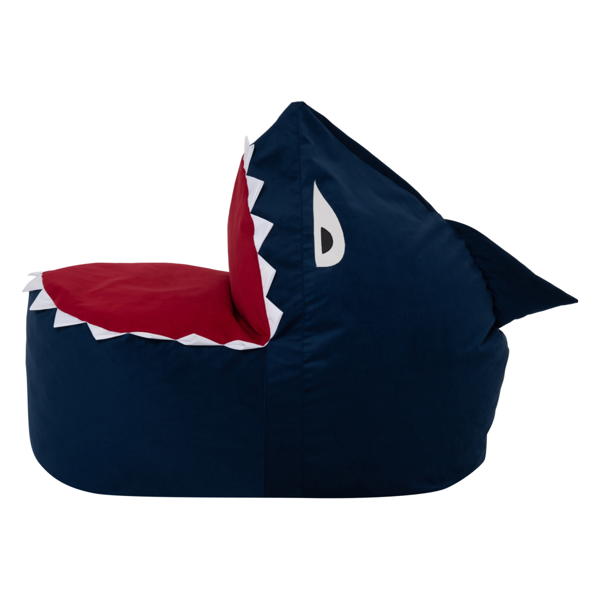 Пуфик Акула Темно-Синяя Велюр 2