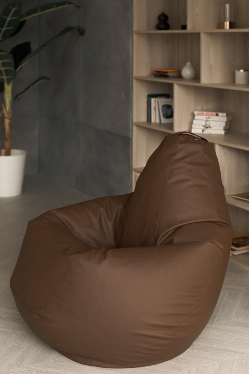 Купить Кресло Мешок Груша Коричневая ЭкоКожа от производителя Bean-Bag Кресло Мешок Груша Коричневая ЭкоКожа 3