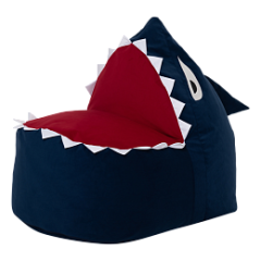 Пуфик Акула Темно-Синяя Велюр