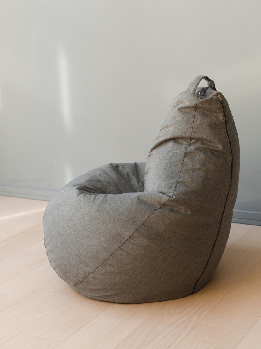 Кресло Мешок Груша Серая Рогожка 3