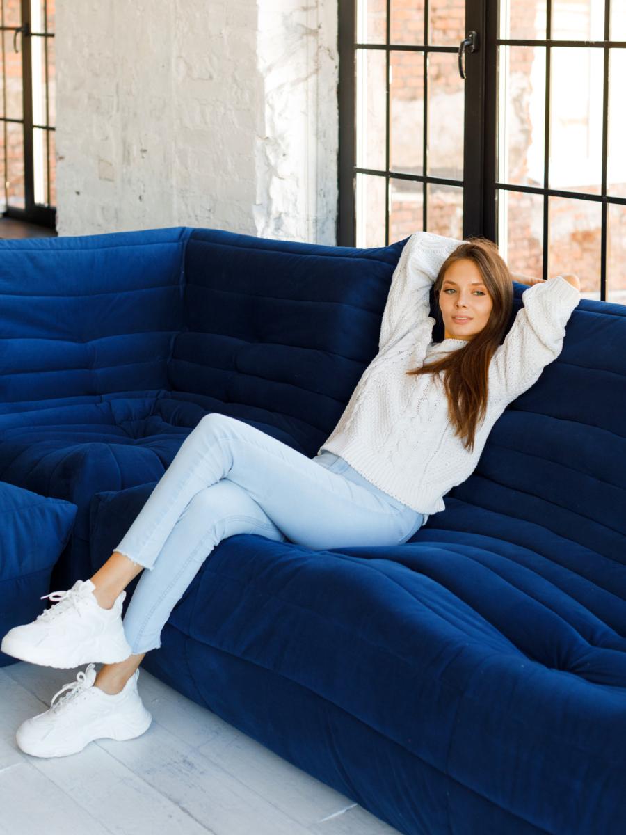 Диван Маршмеллоу Синий Угловая секция  7