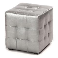 пуф лотос серебристая кожа 1