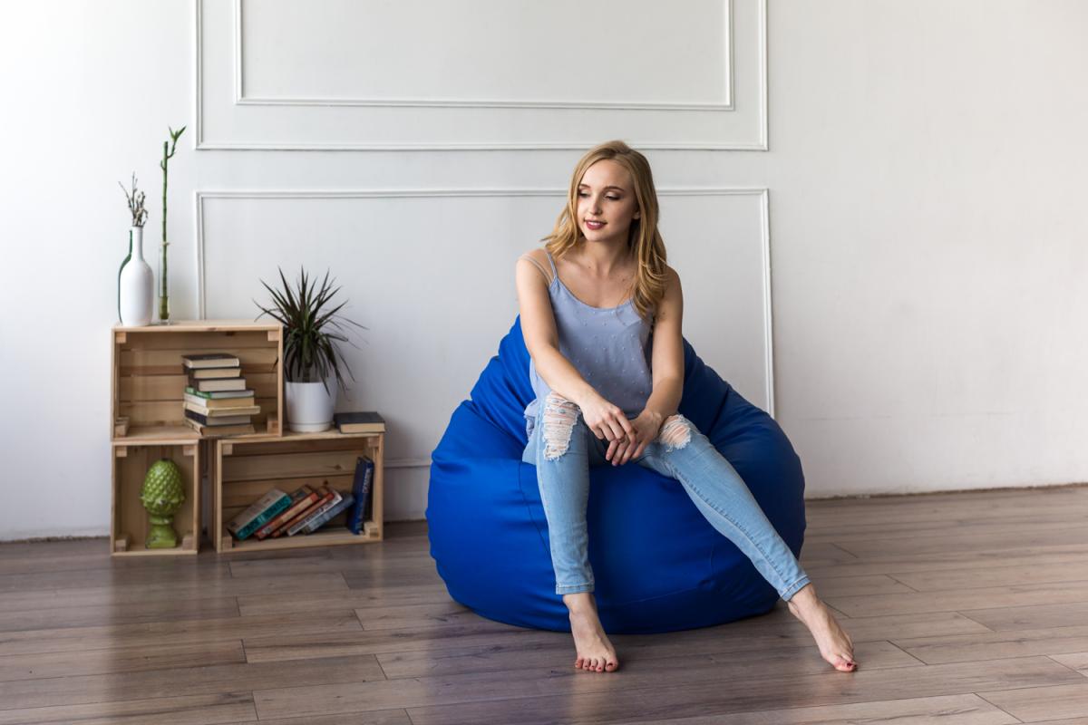 Купить Кресло Мешок Груша Фьюжн Синее от производителя Bean-Bag Кресло Мешок Груша Фьюжн Синее 5