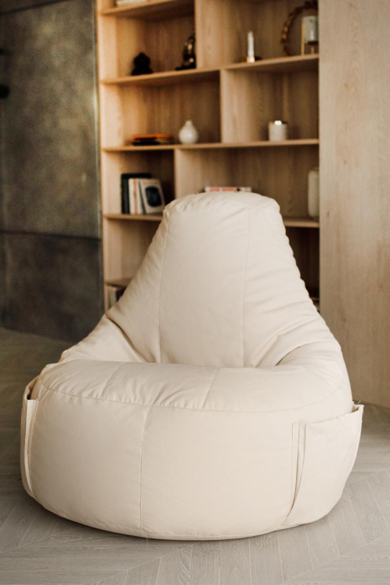 Кресло Комфорт Светло-Бежевое ЭкоКожа 4