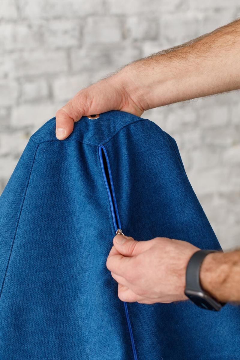 Кресло Мешок Груша Синий Велюр 6