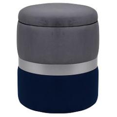 Пуф Аризона Серо-Синий (серебро)