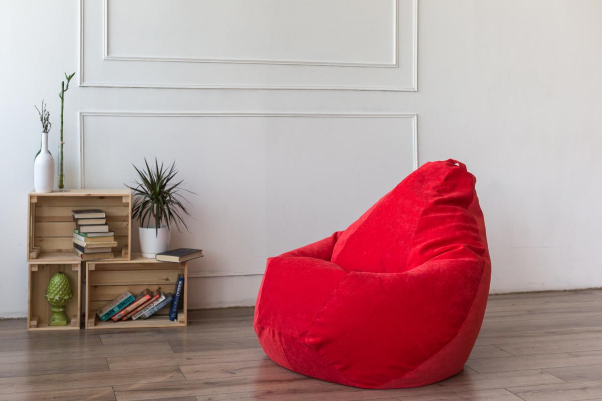 Кресло-мешок Dreambag красный микровельвет l