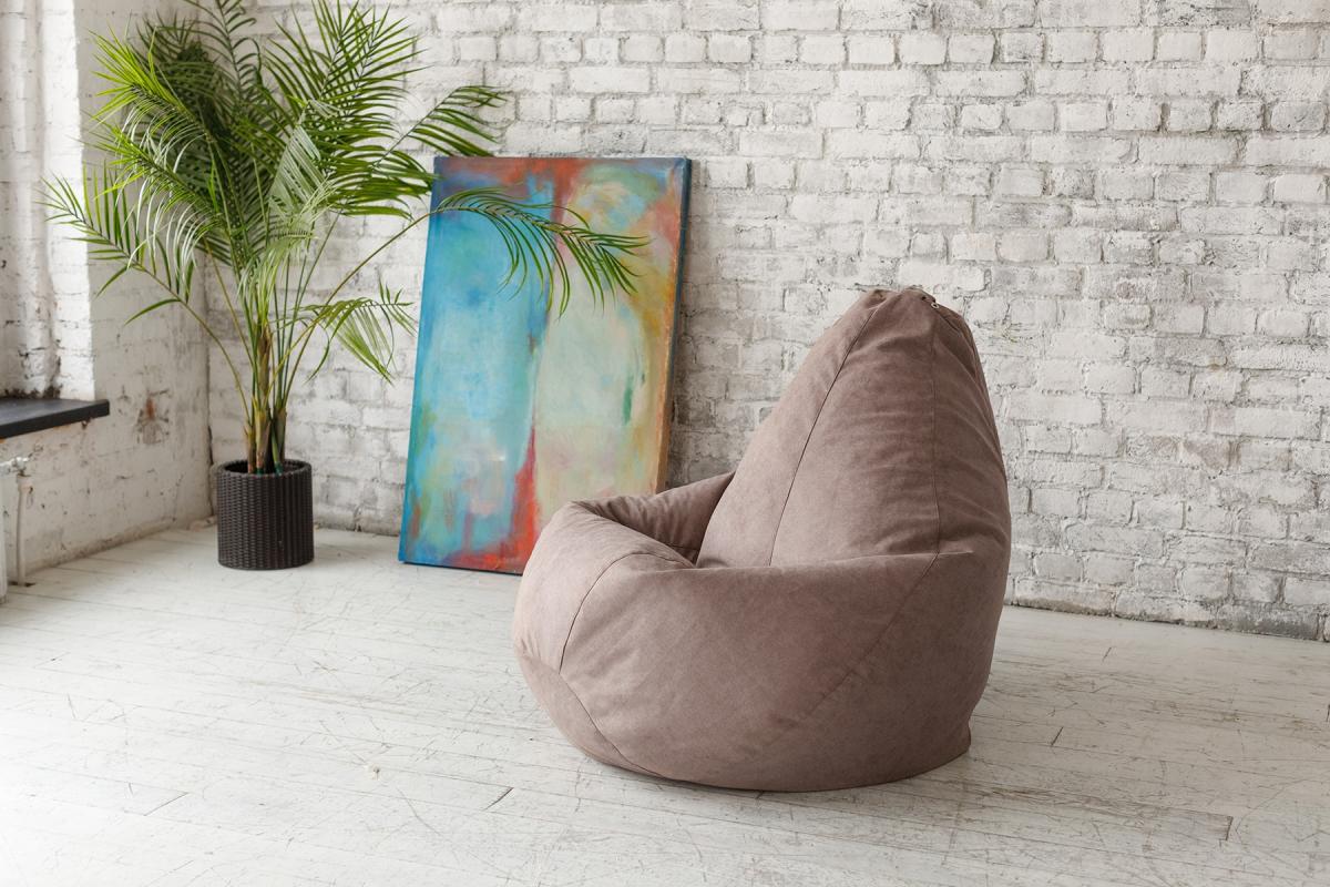 Кресло Мешок Груша Бежевый Велюр 8