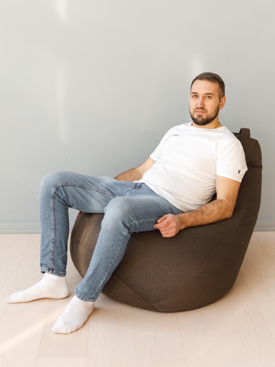 Кресло Мешок Груша Коричневая Рогожка 5