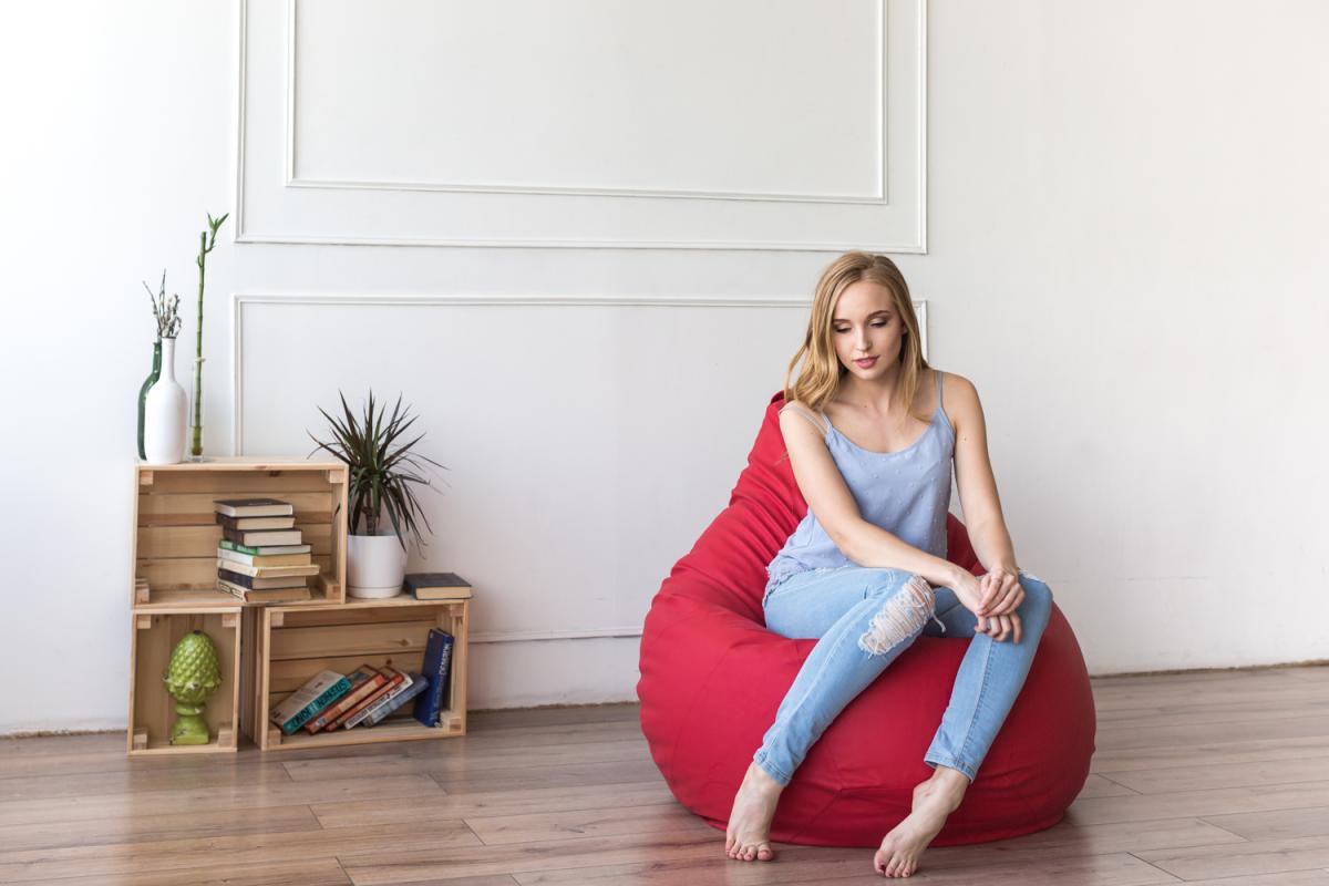 Купить Кресло Мешок Груша Фьюжн Красное от производителя Bean-Bag Кресло Мешок Груша Фьюжн Красное 3