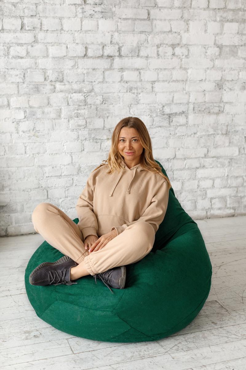 Купить Кресло Мешок Груша Зеленый Велюр от производителя Bean-Bag Кресло Мешок Груша Зеленый Велюр 6
