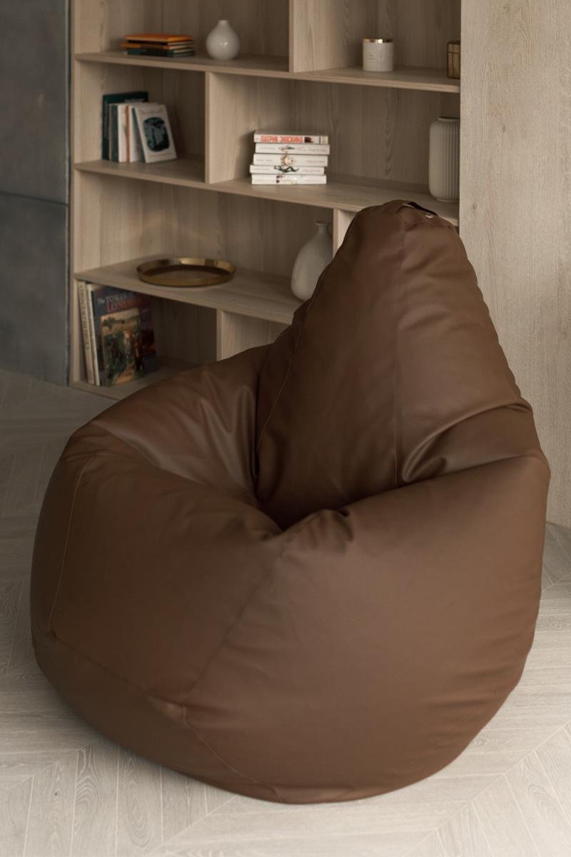 Купить Кресло Мешок Груша Коричневая ЭкоКожа от производителя Bean-Bag Кресло Мешок Груша Коричневая ЭкоКожа 2