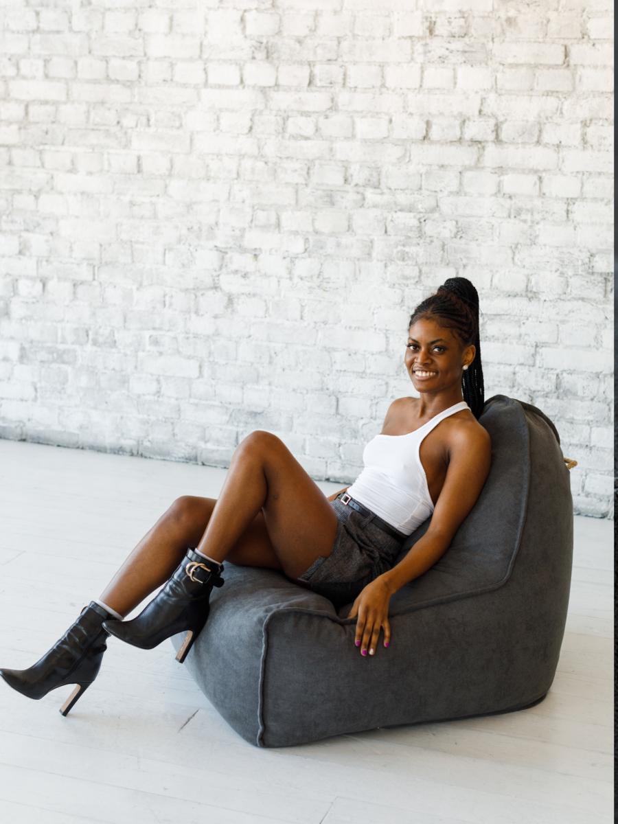 Кресло Манхеттен Графит с Пуфом 9